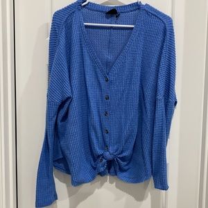 Urban Outfitters. Waffle Long Sleeve Blue